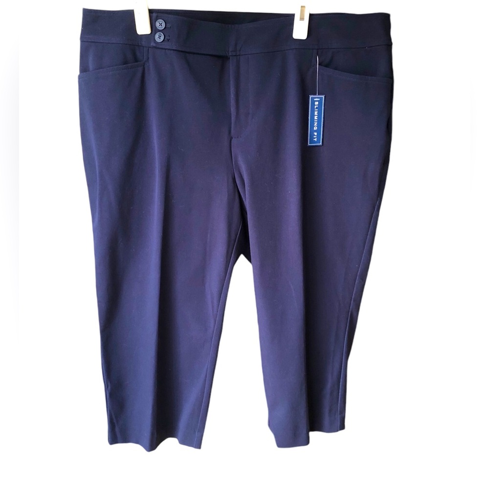 Chaps Navy Blue Capri Pant Sz 18W